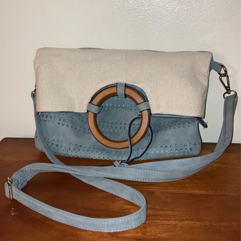 Green and Cream Shoulder Bag